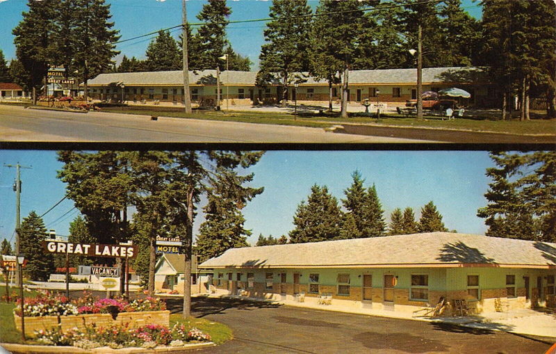 Great Lakes Motel - Vintage Postcard Back